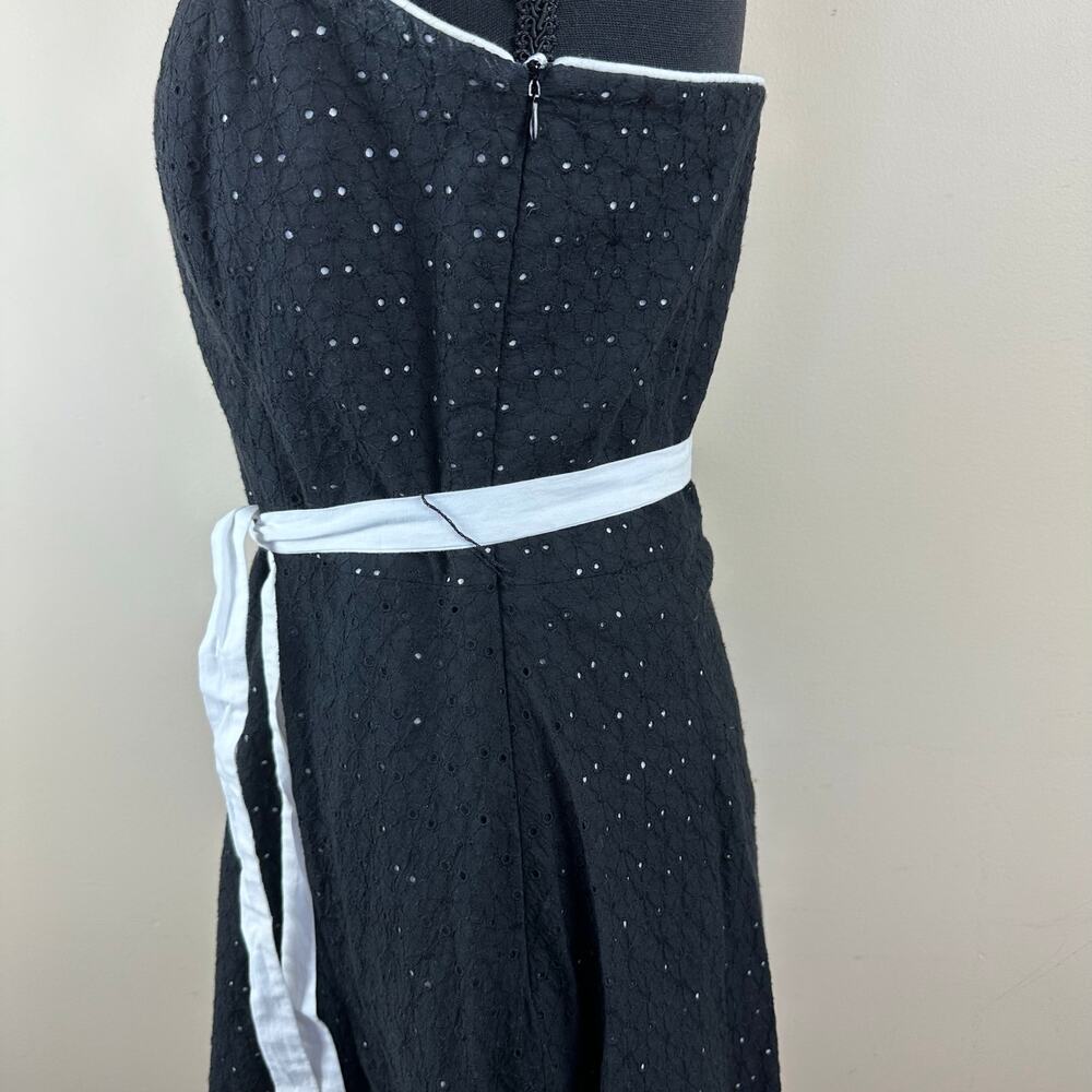 SpencerJeremy Strapless Corset Bodice Cotton Eyelet Floral Midi Balletcore Dress - Picture 3 of 8